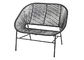 Outdoor PP Double Rattan Chair 74x115x94cm Steel Frame